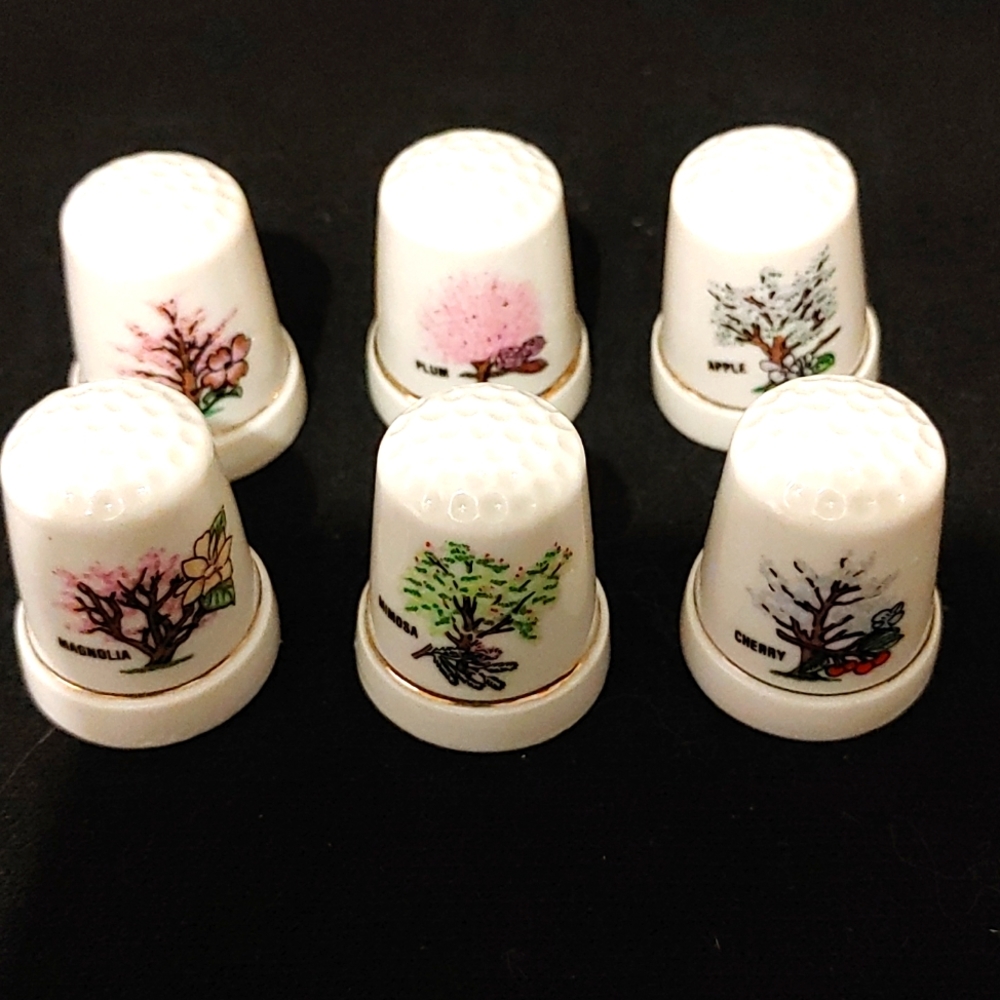 Beautiful Tree thimbles Collection, Set Of 6